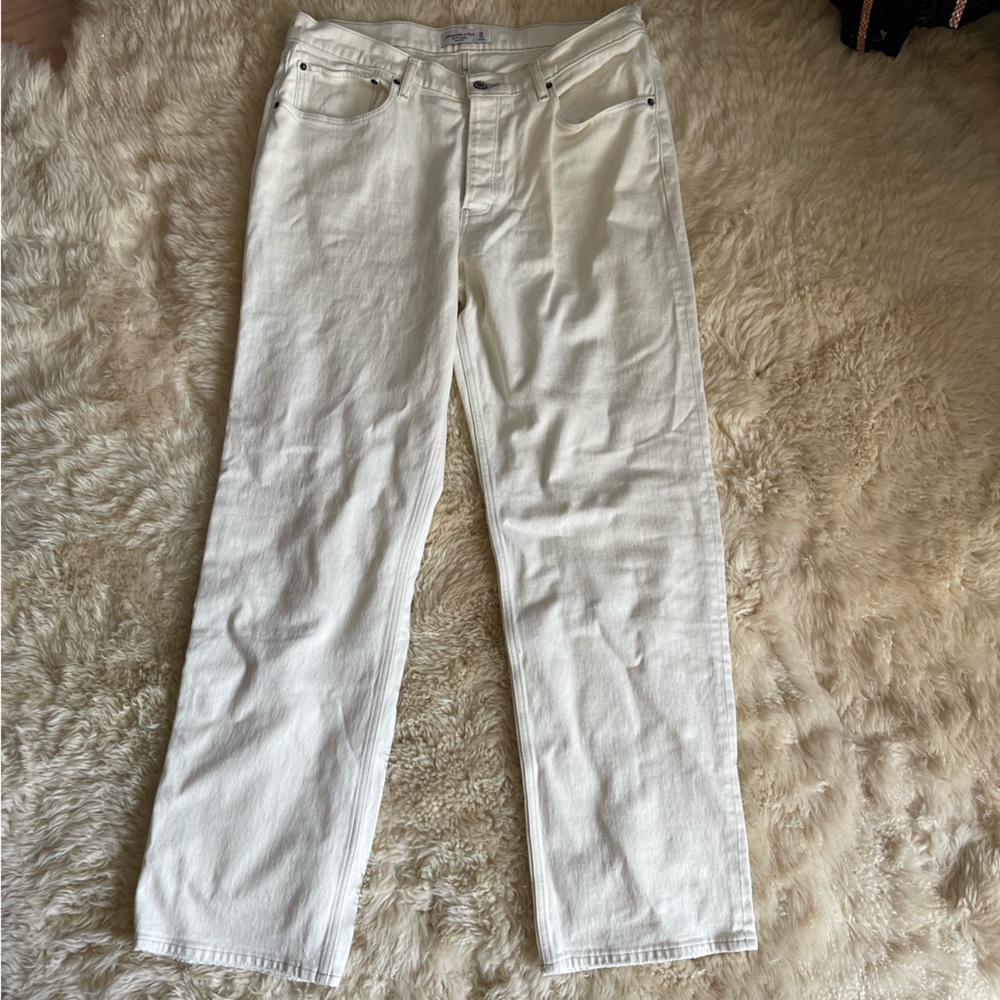 NWOT Abercrombie baggy fit 90s off white jeans